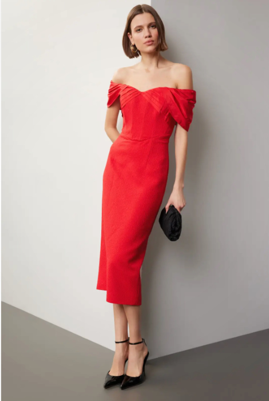 Rebecca Vallance Chiara Midi Dress Sz 4 MSRP $650 Used